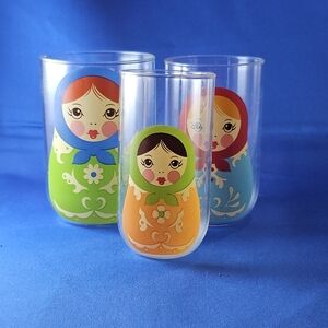 Colorful Matryoshka Doll Glass Set